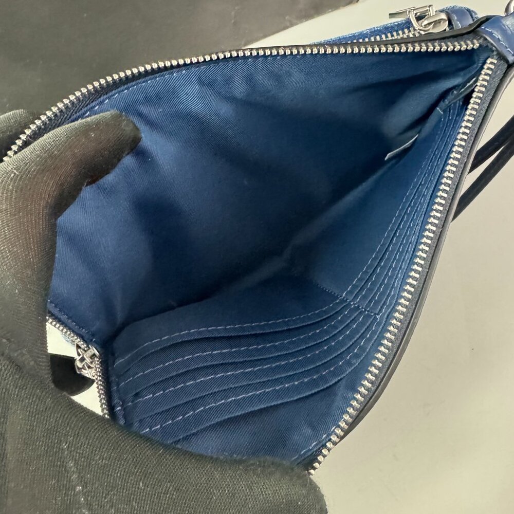 NWOT Coach # M2481 Women's Double Zip Wristlet Wallet in Denim (Blue) - Picture 10 of 15